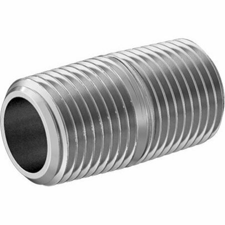 BSC PREFERRED Standard-Wall 304/304L Stainless Steel Threaded Pipe Fully Threaded 1/8 BSPT 3/4 Long 2427K11